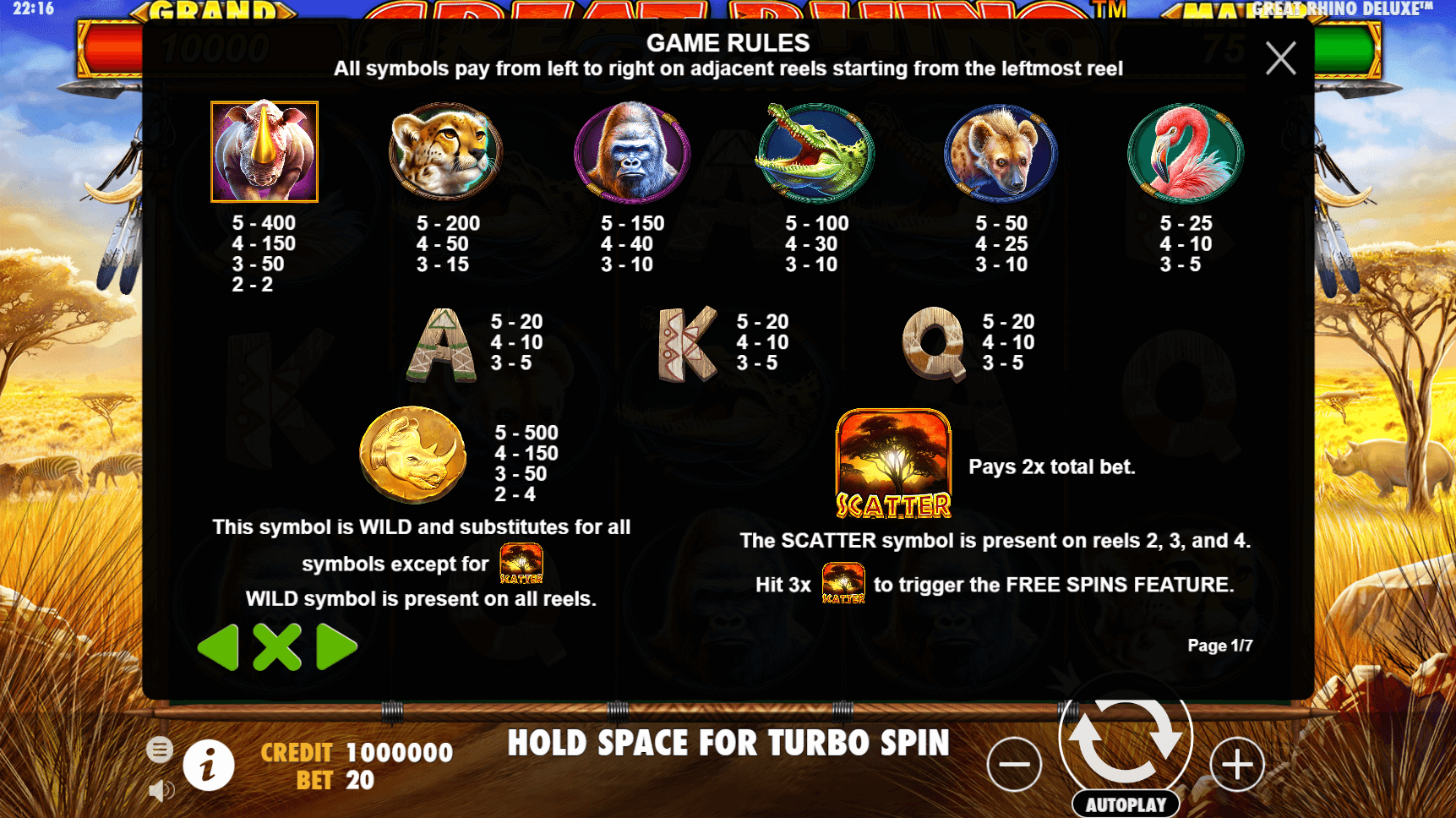 Play black rhino slot machine free